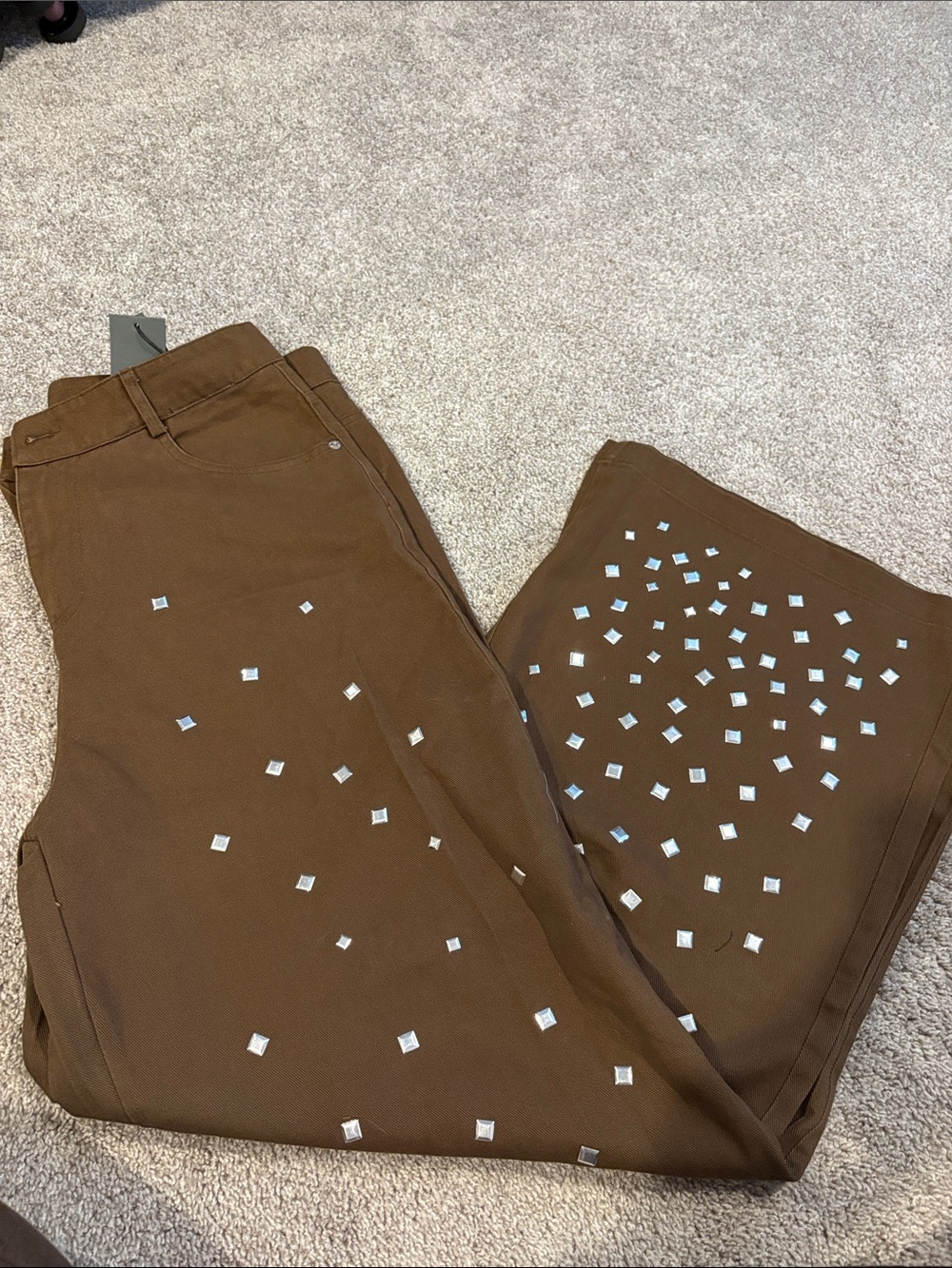 Brown Studded Men's Pants